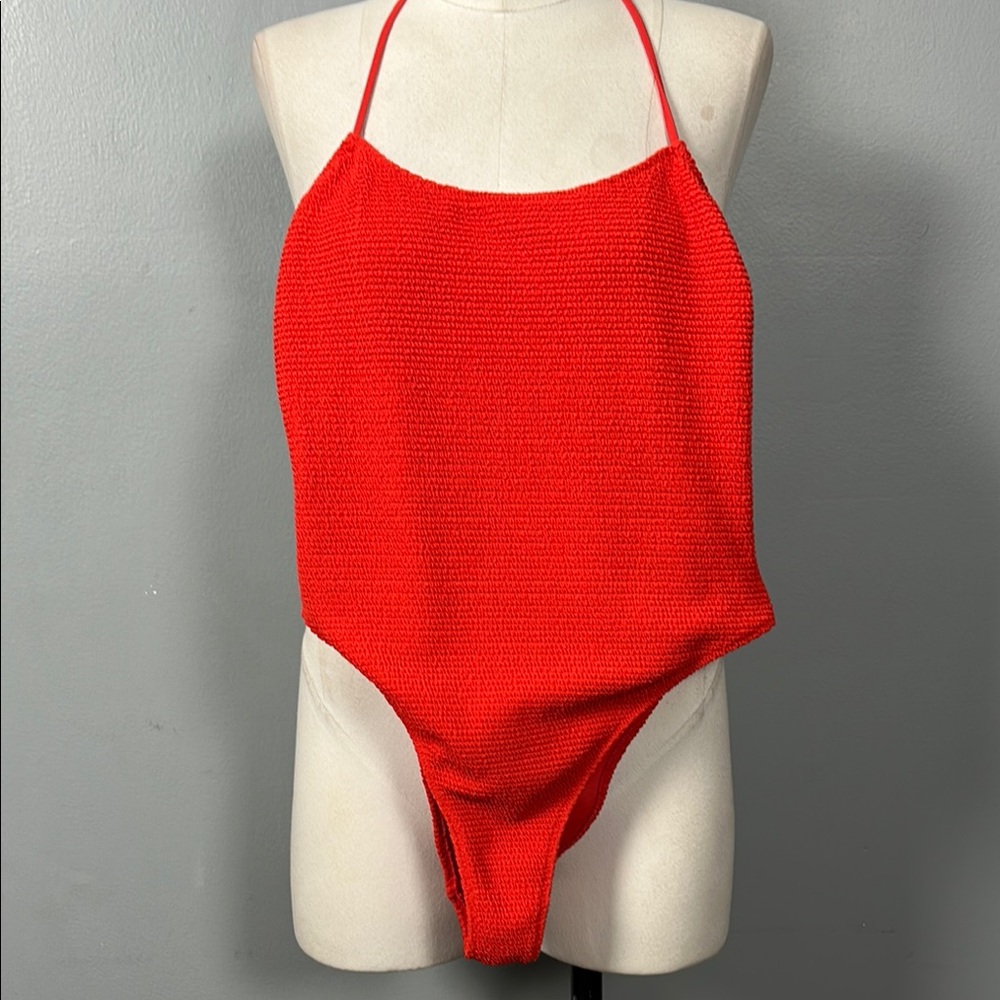 LA Hearts by PacSun Red Knit one piece swimsuit size small - gently used